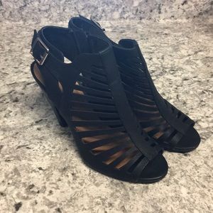 Black Peep Toe Heels